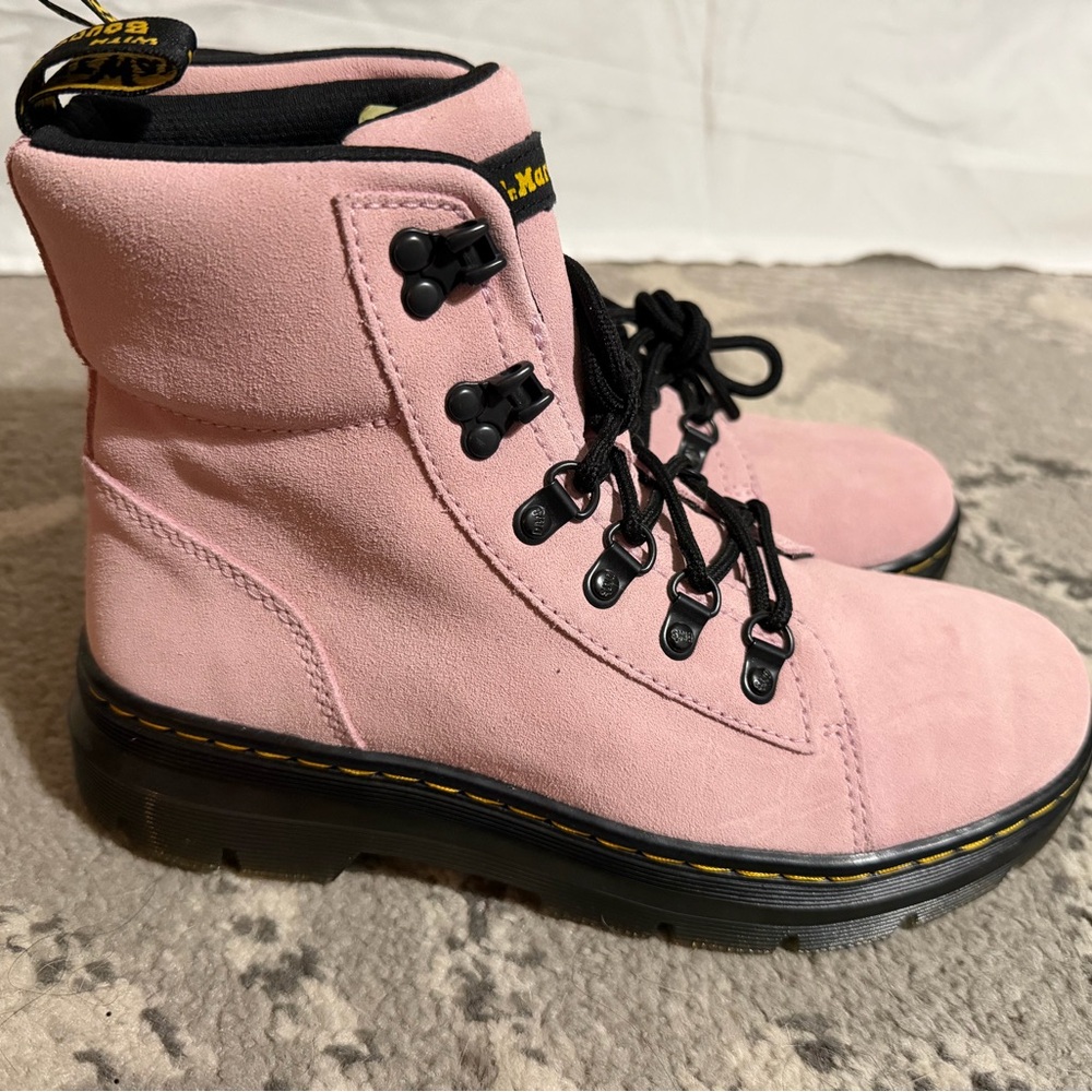 Pink Suede Dr. Martens Women's Boots - Picture 4 of 6